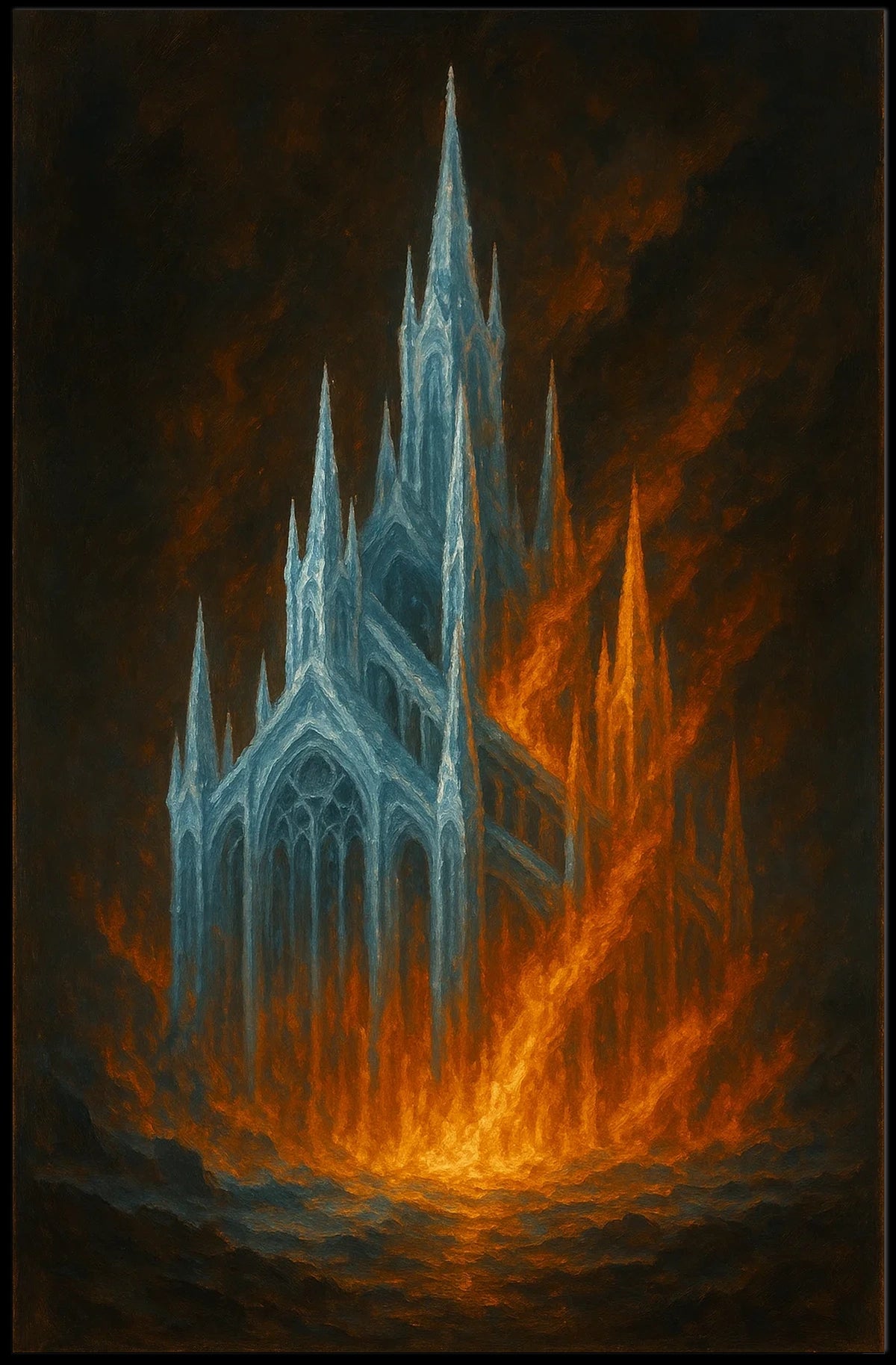 Cathedral in Flames Poster