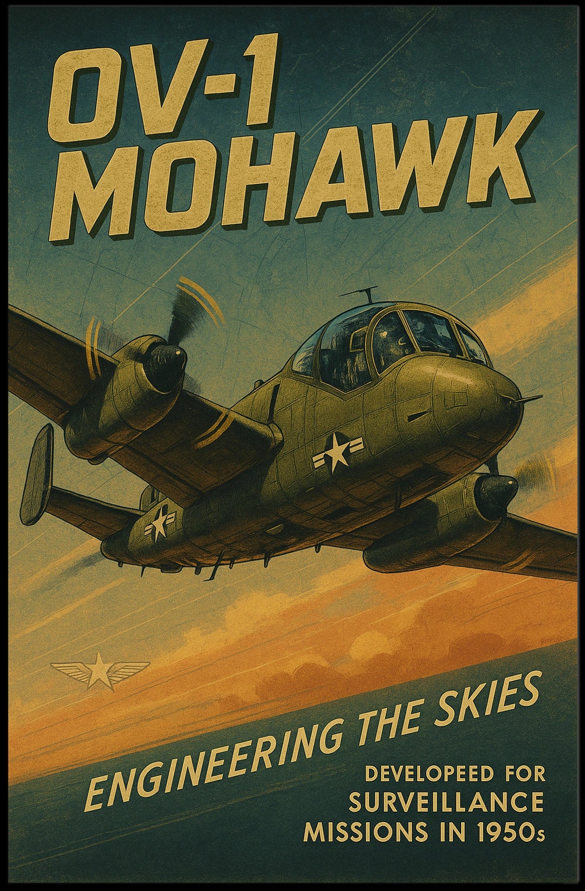 OV-1 Mohawk Engineering the Skies Poster