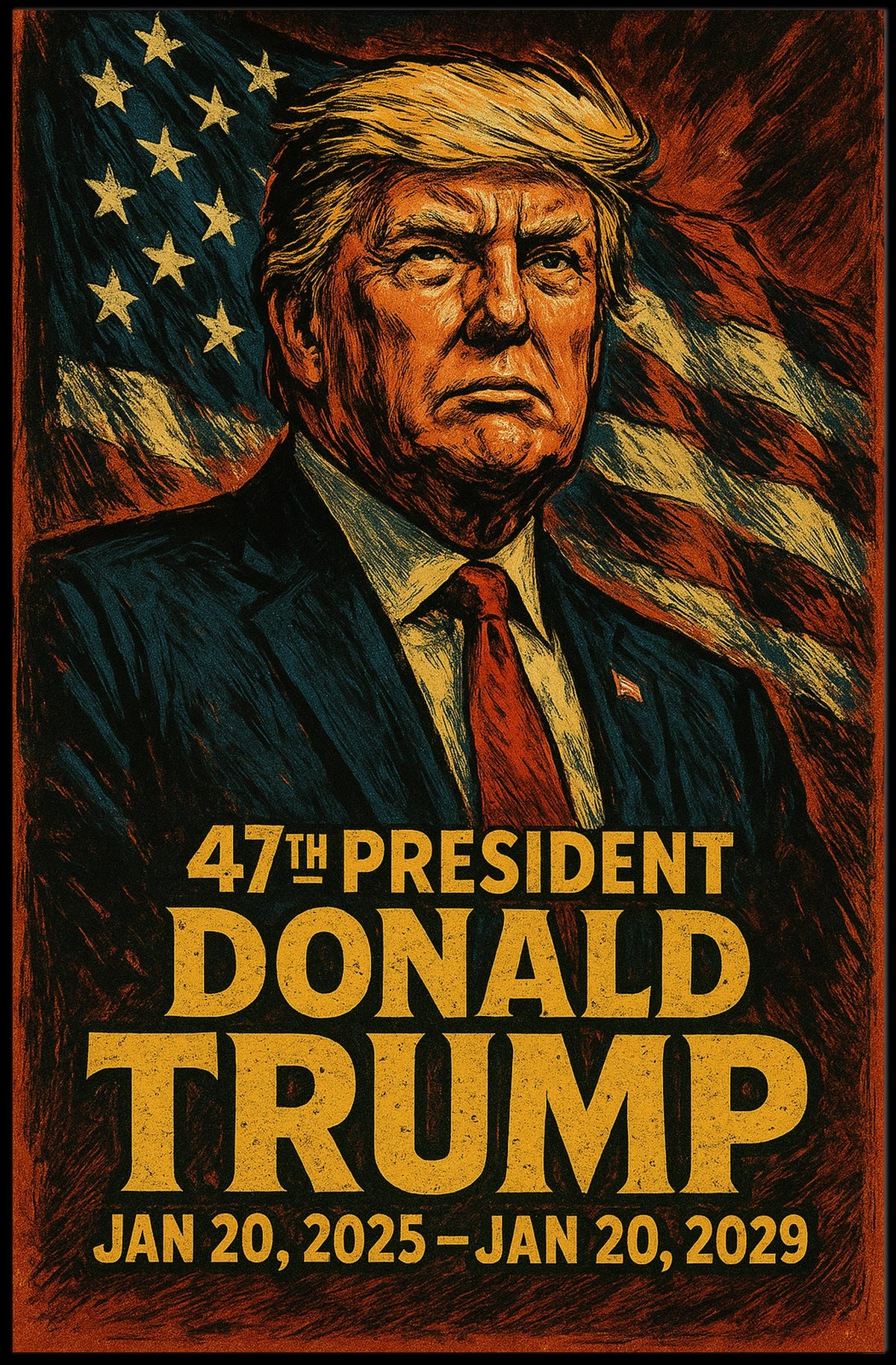 Trump Resolute Dawn Cinematic Patriot Poster