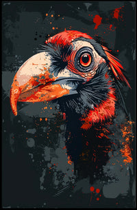 Hornbill Graffiti Art Poster: Vibrant and Dynamic