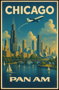 Chicago Pan Am Travel Poster