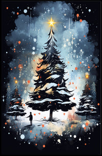 Enchanted Winter Wonderland Christmas Tree Poster Art
