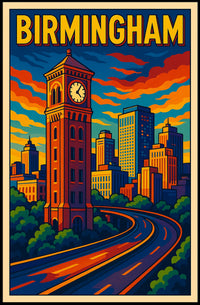 Birmingham Cityscape Poster