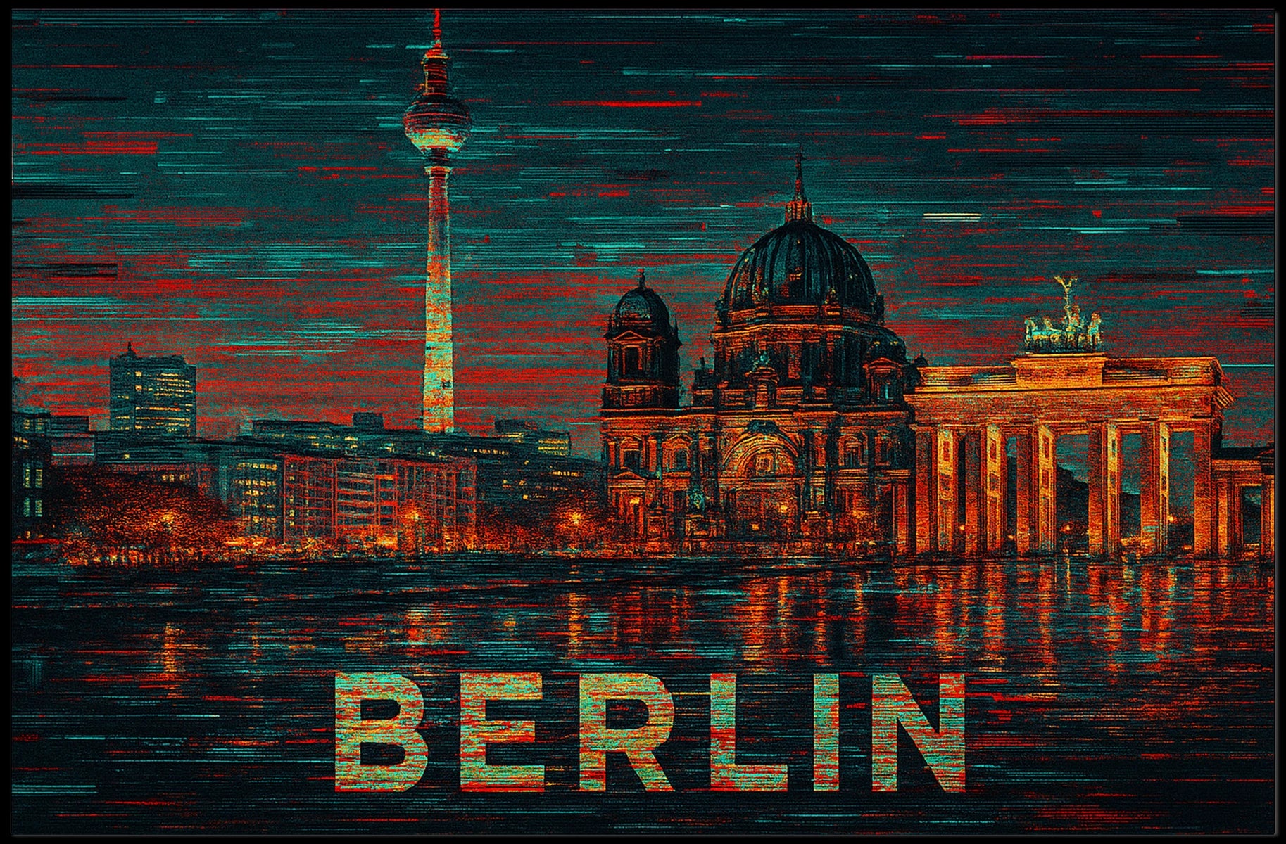 Berlin Skyline Art Poster