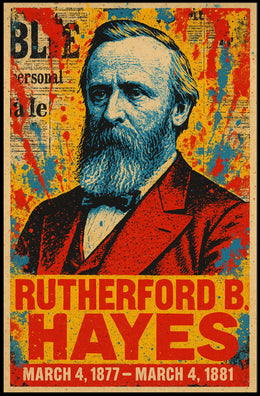 Rutherford B. Hayes 19th President of the United States Street Art Mashup Poster