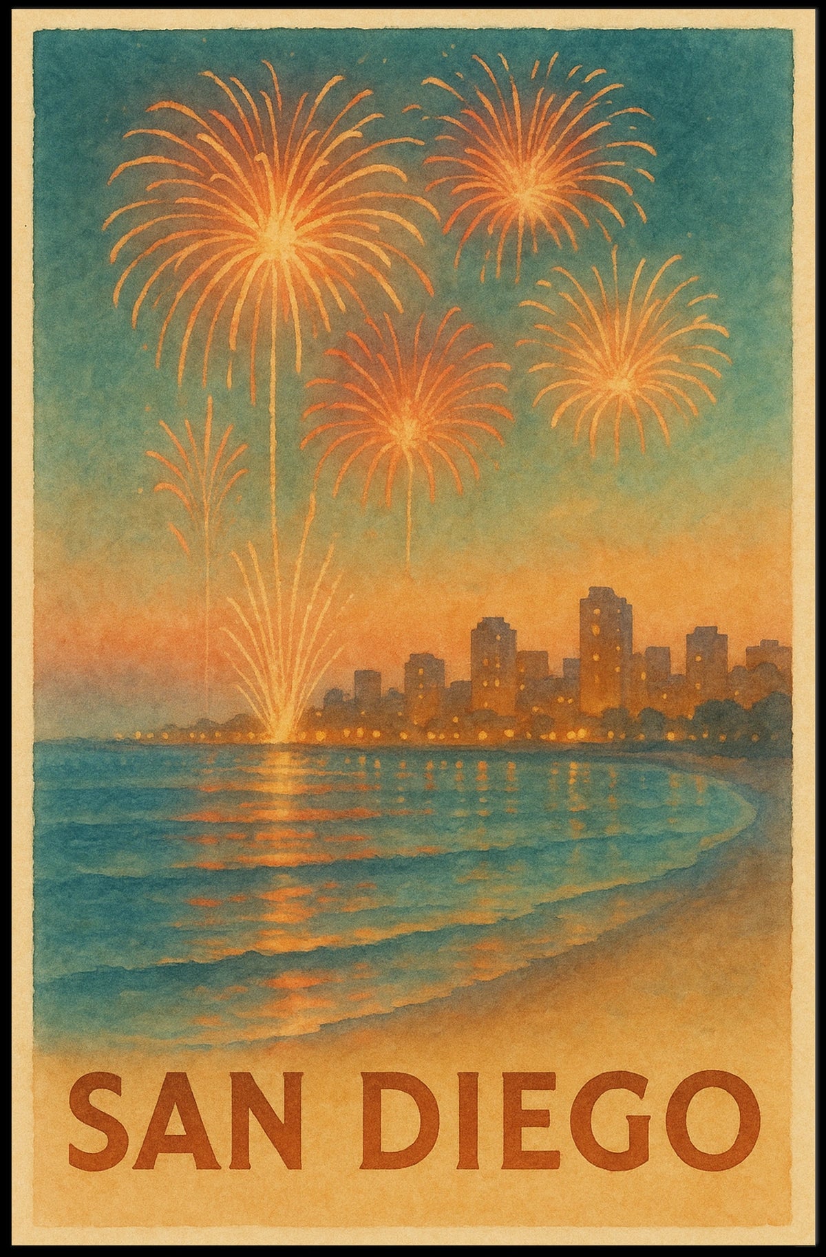 San Diego Fireworks Celebration Poster