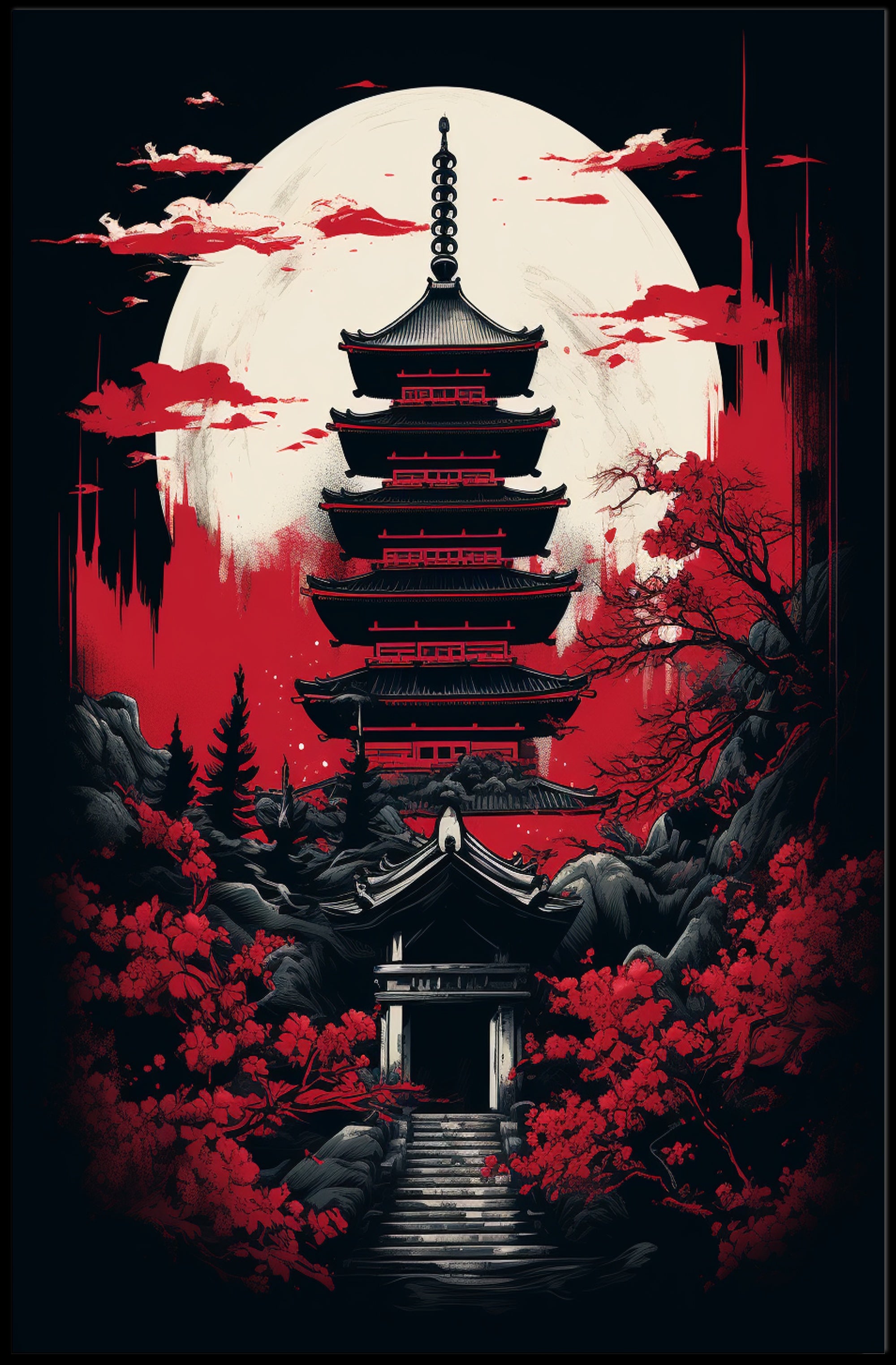 Moonlit Pagoda Poster