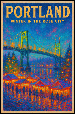Portland Winter In The Rose City Poster