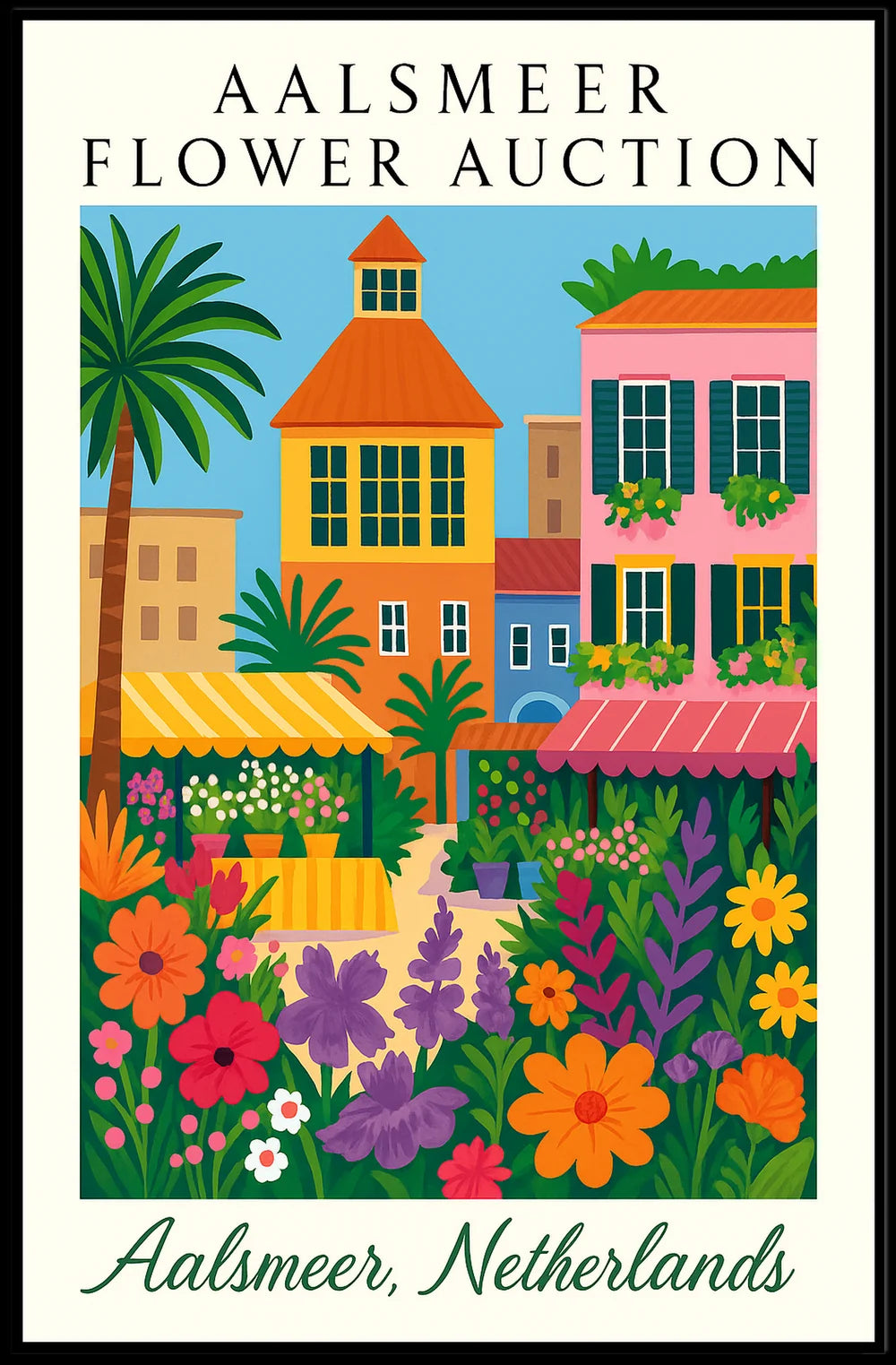 Aalsmeer Flower Auction Vintage Art Deco Poster
