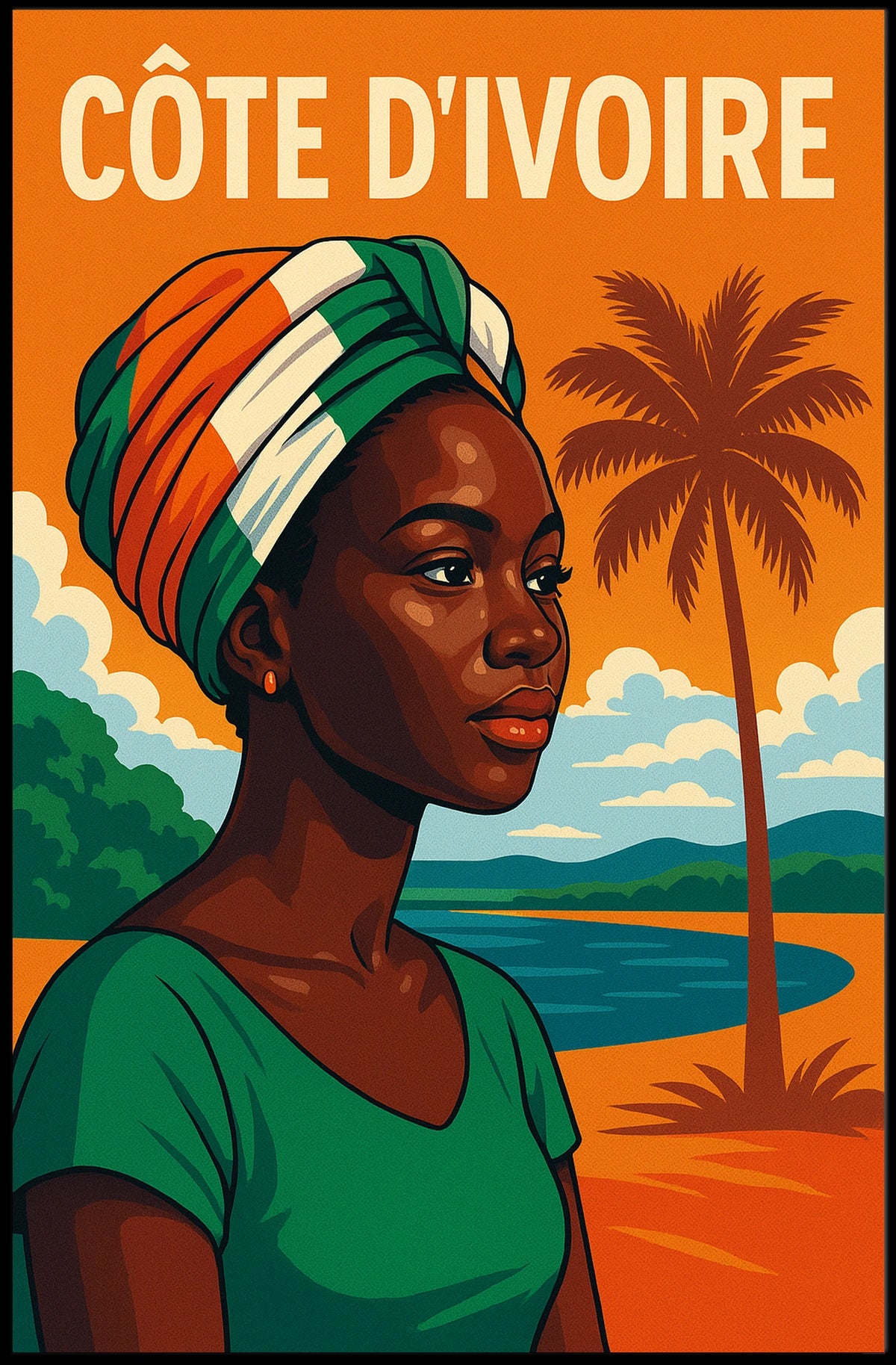 Côte dIvoire Portrait Poster
