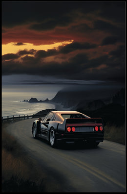 Coastal Drive At Sunset Poster