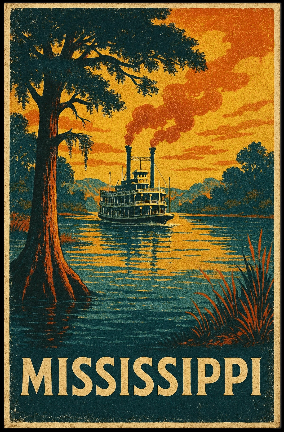 Mississippi Riverboat Poster