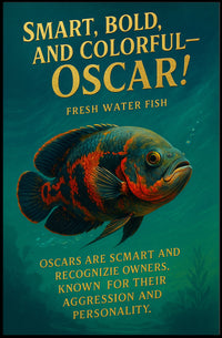 Oscar Fish Modern Art Poster: Bold & Colorful