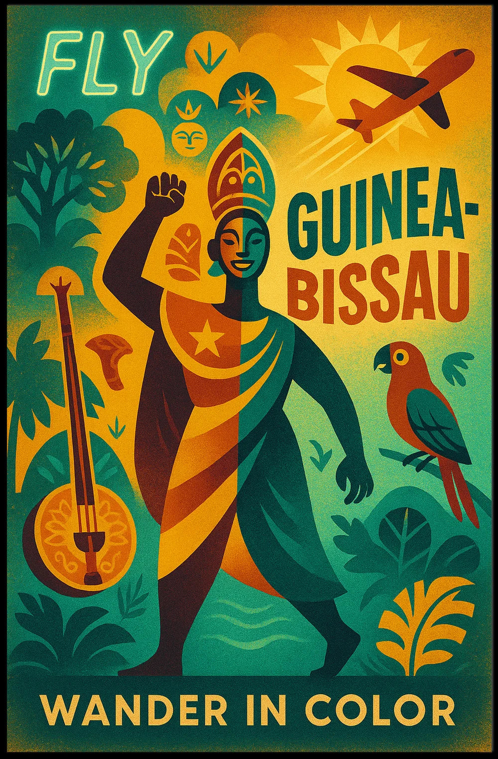 Guinea-Bissau Cultural Pride Retro Travel Poster PosterGoat