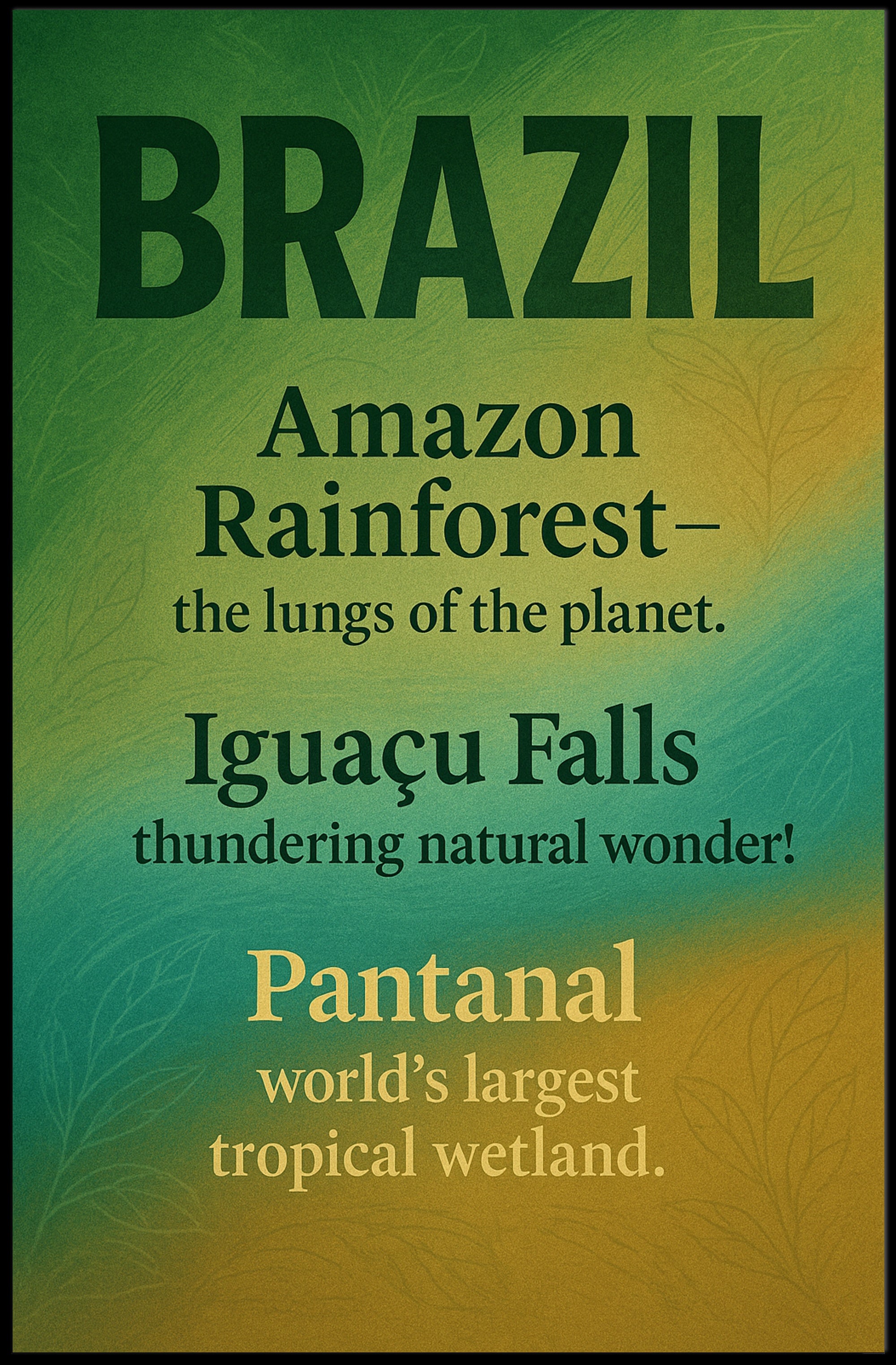 Wonders of Brazil Poster PosterGoat