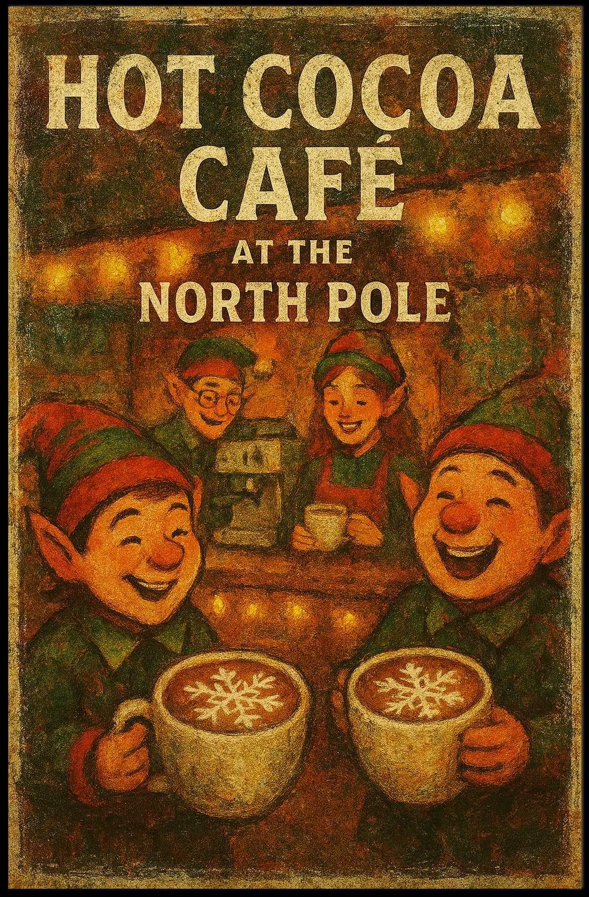 Hot Cocoa Café At The North Pole Poster