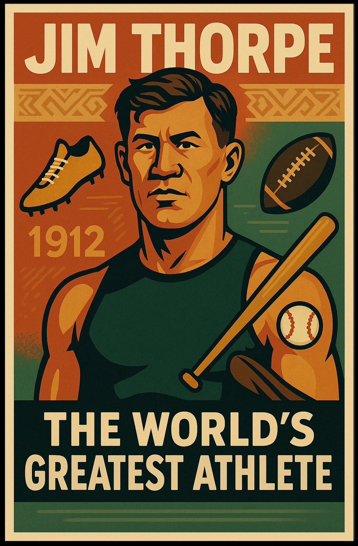 Jim Thorpe Legendary Athlete Poster