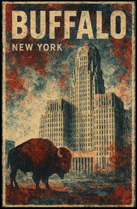 Buffalo Cityscape Wanderlust Minimalist Poster