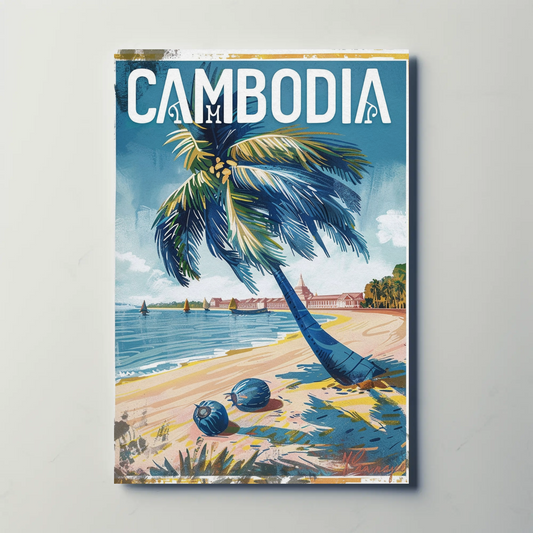 Cambodia Vintage Poster