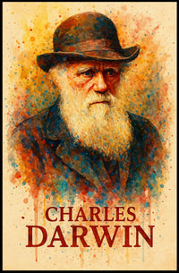 Charles Darwin Watercolor Portrait Art Poster