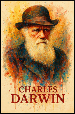 Charles Darwin Watercolor Portrait Art Poster
