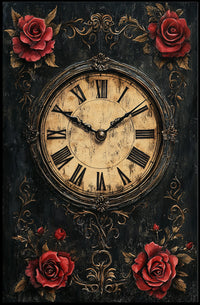 Ornate Vintage Clock Art Print - Cultural Heritage Poster
