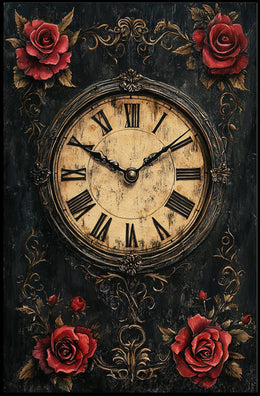 Ornate Vintage Clock Art Print - Cultural Heritage Poster