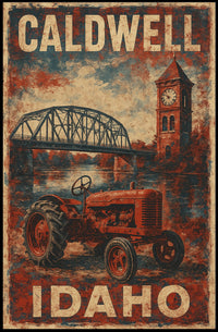 Caldwell Idaho Vintage Travel Wanderlust Poster