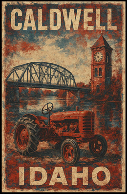 Caldwell Idaho Vintage Travel Wanderlust Poster