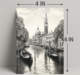 Venetian Canal A Serene Illustration Poster