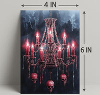 Gothic Chandelier Of Skulls Poster