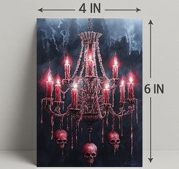 Gothic Chandelier Of Skulls Poster