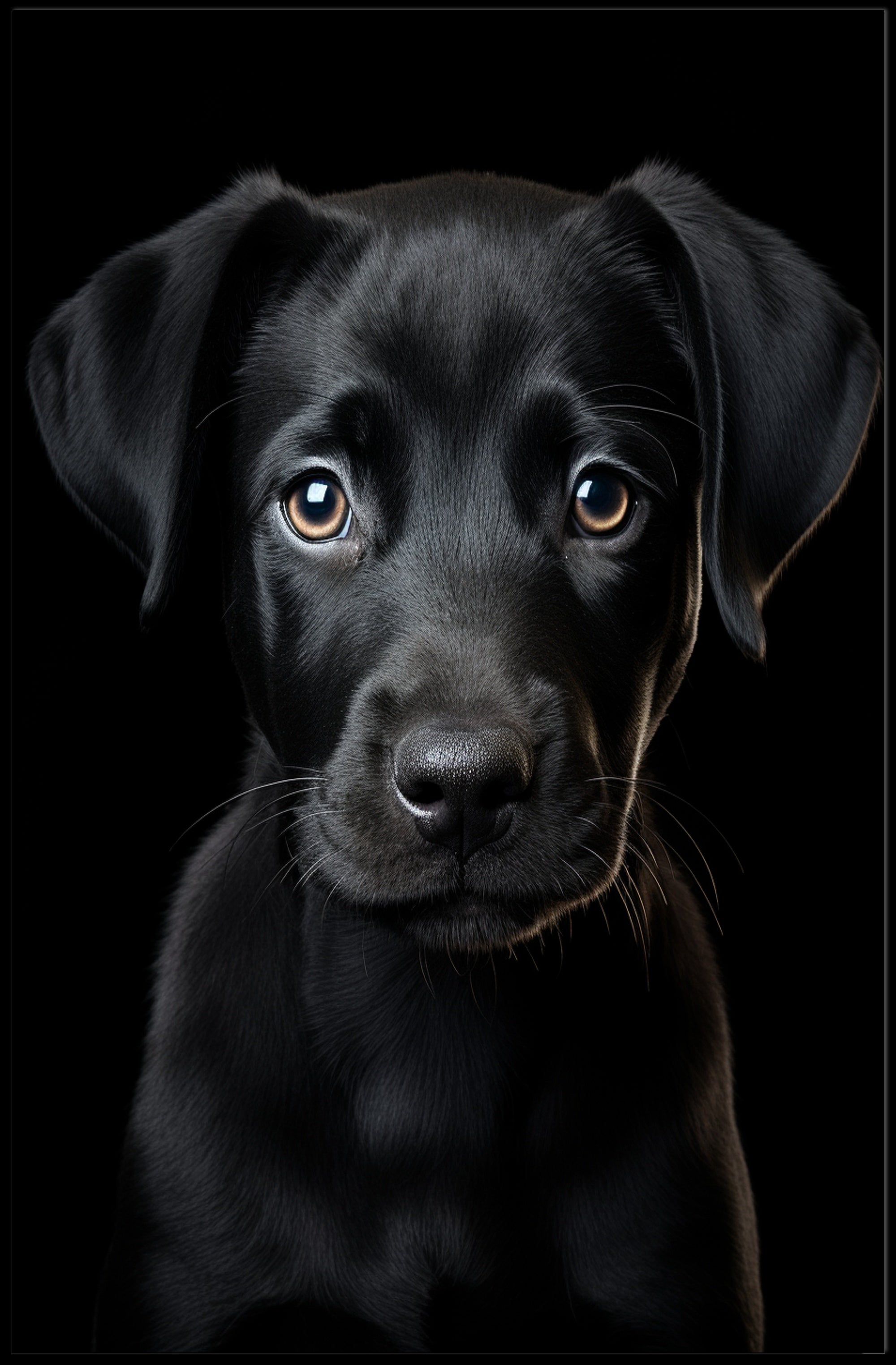 Portrait Of A Black Labrador Puppy Poster PosterGoat