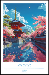 Kyoto Serenity: Cherry Blossoms & Pagoda Cultural Poster
