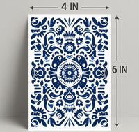 Ornate Blue Pattern Design Poster