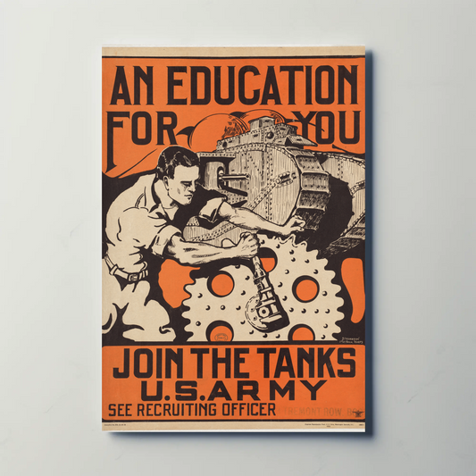 Join The Tanks U.S. Army Recruitment Travel Poster