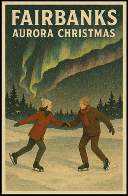 Fairbanks Aurora Christmas Poster