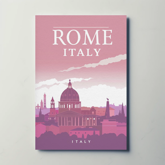 Rome: Cityscape in Pink Hues