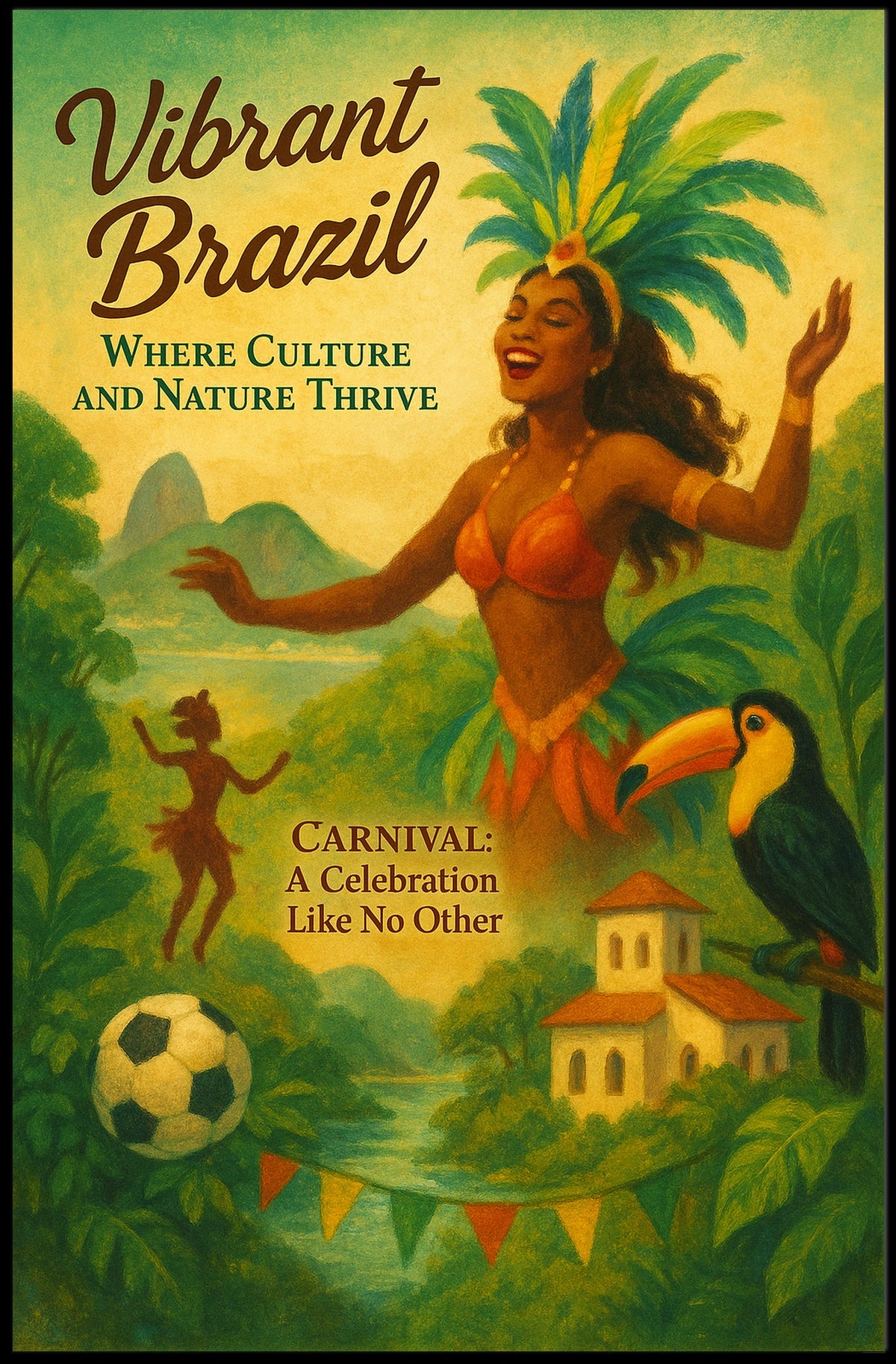 Vibrant Brazil Where Culture and Nature Thrive Poster