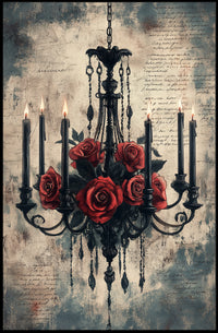 Roses And Candlelight Poster