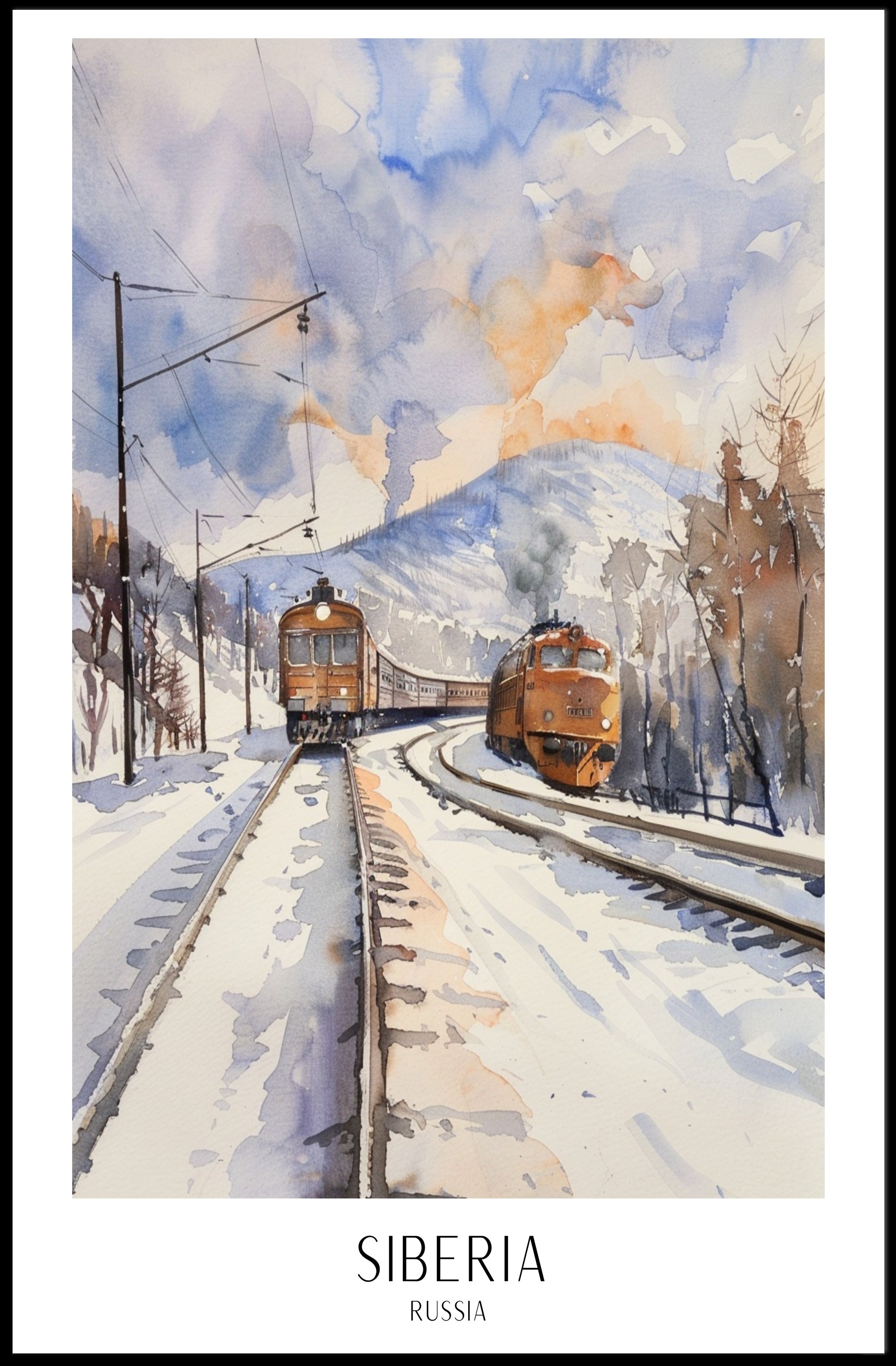 Siberia Winter Scene: Serene Travel Poster PosterGoat