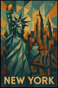 Cubist New York Poster Museum Quality Cityscape Office