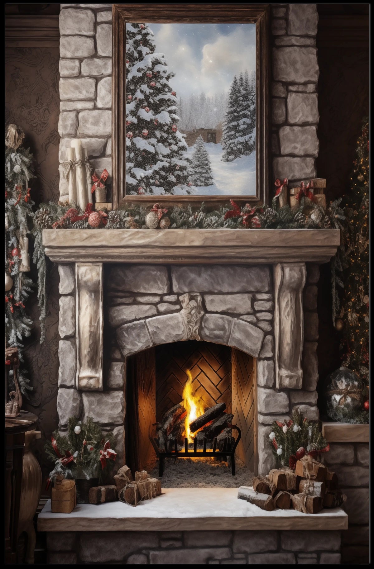 Cozy Winter Hearth Poster