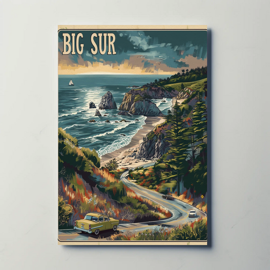 Big Sur Highway Coastal Drive Travel Poster