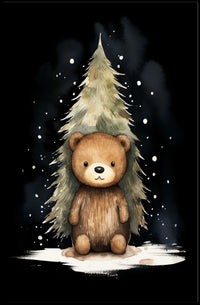 Cute Bear Winter Wonderland Watercolor Art Print