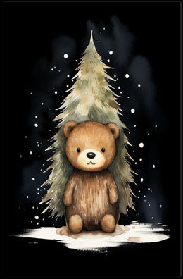 Cute Bear Winter Wonderland Watercolor Art Print