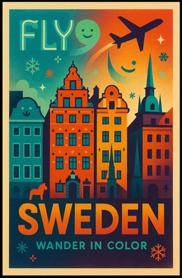 Experience Sweden Vibrant Cityscape Travel Poster PosterGoat