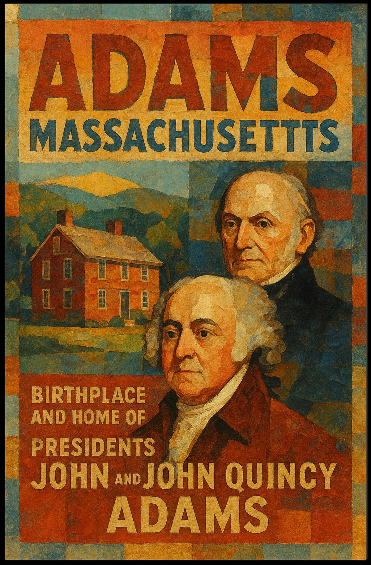 John And John Quincy Adams Birthplace Poster