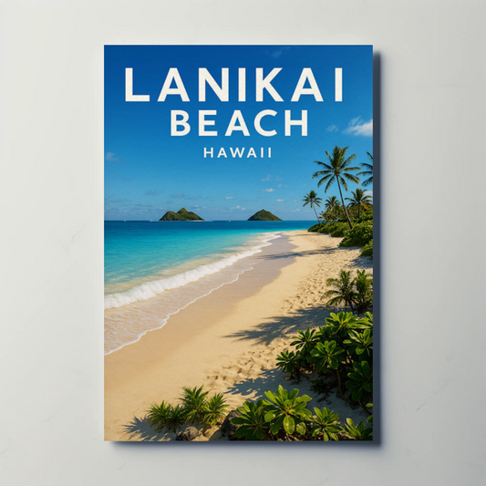 Lanikai Beach Hawaii Turquoise Waters Scenic Poster