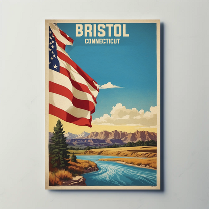 Bristol Connecticut American Scene Art Vintage Travel Poster
